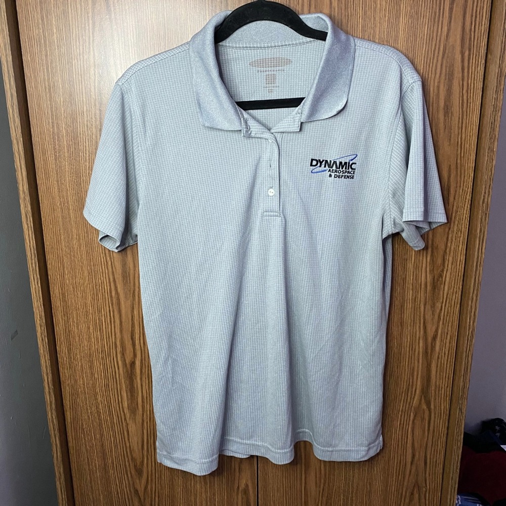 Performance Polo Men M Grey Dynamic Aerospace Logo Shirt